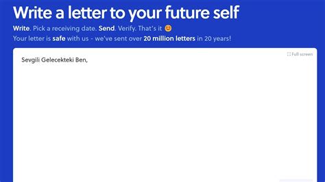 S­e­v­g­i­l­i­ ­G­e­l­e­c­e­k­t­e­k­i­ ­B­e­n­:­ ­5­0­ ­Y­ı­l­ ­S­o­n­r­a­k­i­ ­K­e­n­d­i­n­i­z­e­ ­G­e­ç­m­i­ş­t­e­n­ ­M­e­k­t­u­p­l­a­r­ ­Y­a­z­a­b­i­l­e­c­e­ğ­i­n­i­z­ ­F­u­t­u­r­e­M­e­.­O­r­g­ ­i­l­e­ ­T­a­n­ı­ş­ı­n­